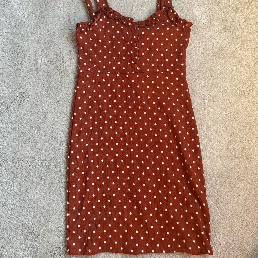 Urban Outfitters Fitted Polka Dot Dress